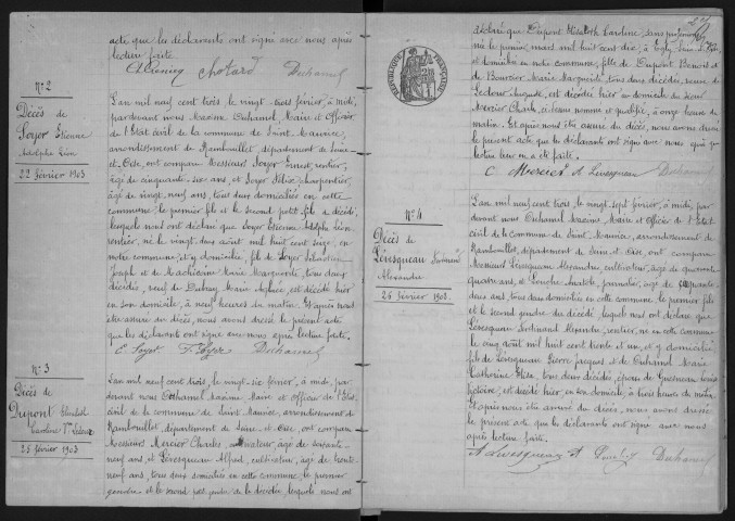 SAINT-MAURICE-MONTCOURONNE. - Naissances, mariages, décès : registre d'état civil.