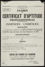 Essonne [Département]. - Examen du certificat d'aptitude professionnelle esthéticien - cosméticien - session 1970 : conditions d'admission et inscription (1970). 