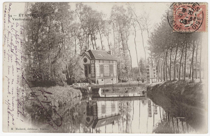 MORIGNY-CHAMPIGNY. - Vaudouleurs, la Juine à l'entrée de la propriété [Editeur Mulard, 1903, timbre à 10 centimes, sépia]. 