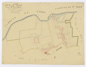 BOURAY-SUR-JUINE. - Section B - Village (le), 1, ech. 1/1250, coul., aquarelle, papier, 51x67 (sd). 
