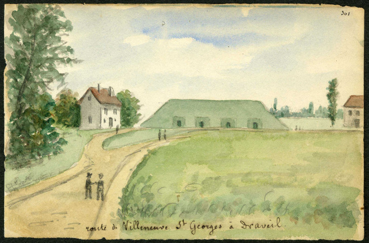 La route de VILLENEUVE-SAINT-GEORGES à DRAVEIL. 