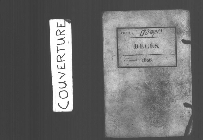 ETAMPES. Décès : registre d'état civil (1826). 