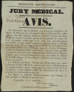 Seine-et-Oise [préfecture]. - Avis du jury médical aux personnes se destinant aux fonctions d'officier de santé, de pharmacien, de sage femme et d'herboriste, 25 août 1845. 