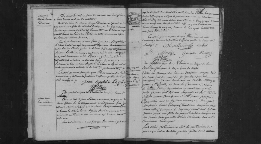 AUTHON-LA-PLAINE. Naissances, mariages, décès : registre d'état civil (an XIII-1815). 