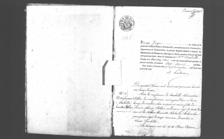 SAINT-ESCOBILLE. Naissances, mariages, décès : registre d'état civil (1848-1860). 