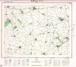MEREVILLE. - Carte de France, levés stéréotopographiques aériens, complétés sur le terrain en 1951, révisé en 1956, dessiné et publié par l'Institut géographique national, feuilles 1-2, 3-4, 5-6, 7-8, 1951-1957. Ech. 1/25 000. Papier. Coul. Dim. 55 x 72,5 cm. [4 plans]. 