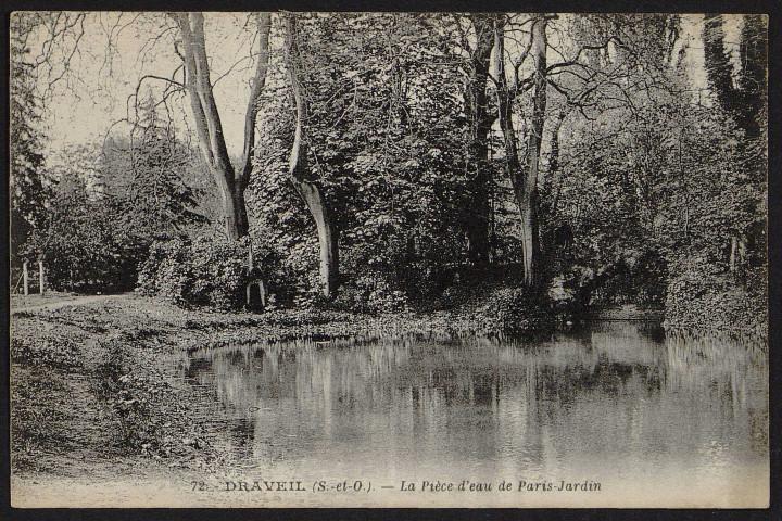 Draveil.- La pièce d'eau de Paris-Jardin [1920-1930]. 