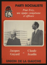 EVRY. - Affiche électorale. Liste Pour Evry, une équipe compétente et efficace. Jacques GUYARD et Claude JEANLIN (1985). 