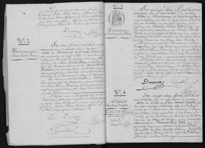 SOUZY-LA-BRICHE. Naissances, mariages, décès : registre d'état civil (1861-1875). 