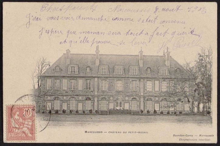 MARCOUSSIS.- Château du Petit-Mesnil (7 août 1903).