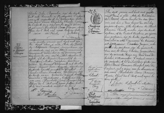 MARCOUSSIS. Naissances, mariages, décès : registre d'état civil (1882-1887). 
