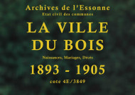 VILLE-DU-BOIS (LA).- Naissances, mariages, décès : registre d'état civil (1891-1905). 