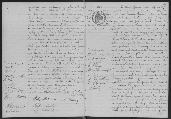 PUSSAY. - Naissances, mariages, décès : registre d'état civil.