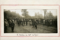 Formation musicale du 148e de ligne à Rosnay : photographie noir et blanc (28 mars 1915).