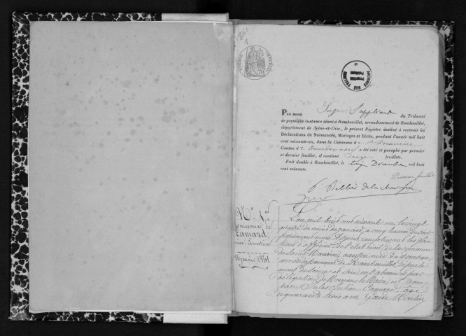 SAINT-MAURICE-MONTCOURONNE. Naissances, mariages, décès : registre d'état civil (1861-1874). 