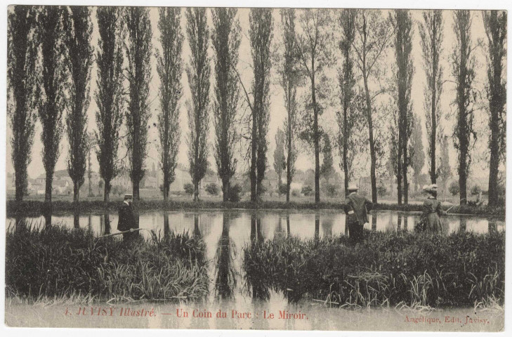 JUVISY-SUR-ORGE. - Un coin du parc : le miroir Angélique. (1907), 15 lignes, 10 c, ad. 