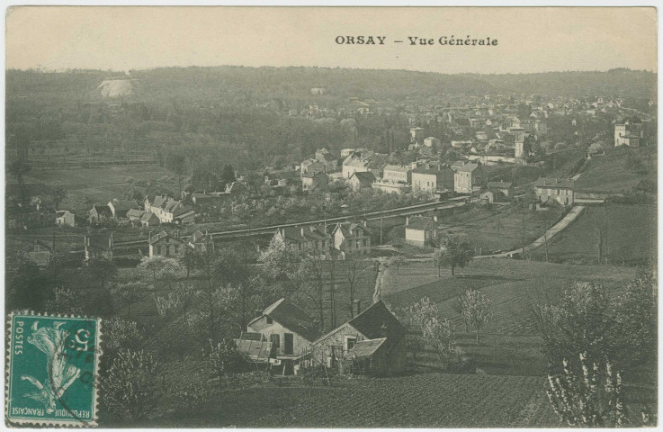ORSAY. - Vue générale. Edition Lefèvre, 1911, 1 timbre à 5 centimes. 