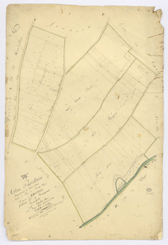 BRUNOY. - Section C - Baragand (le), ech. 1/1250, coul., aquarelle, papier, 96x65 (1810). 