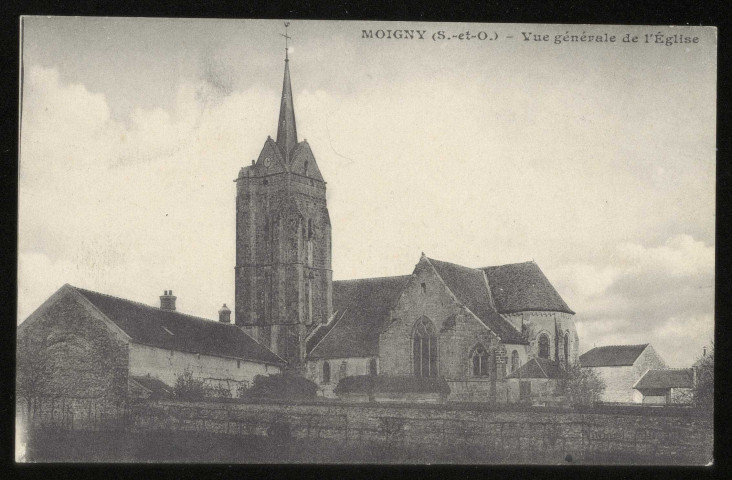 MOIGNY . - Vue générale de l'église. Impression EDIA, 1916. 