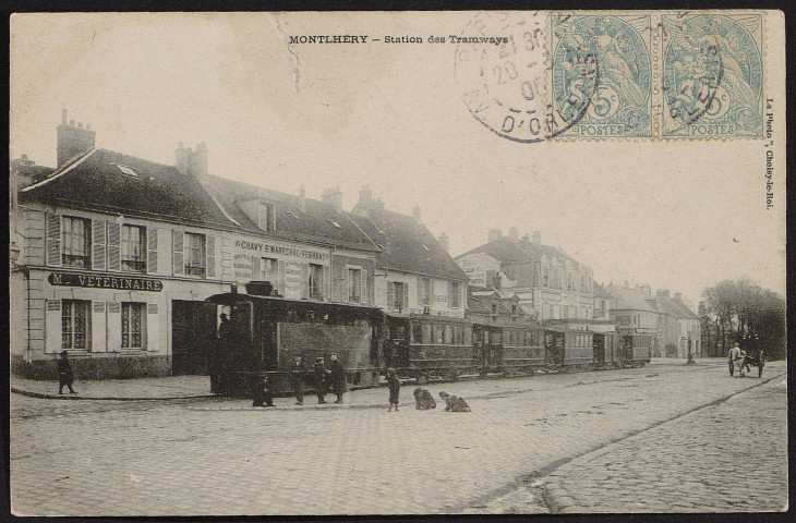 Montlhéry.- Station des tramways (20 mars 1906). 