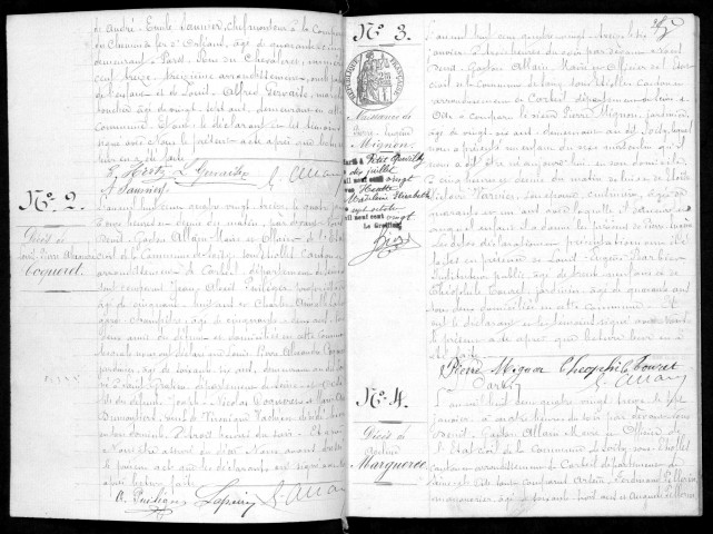 SOISY-SUR-SEINE. Naissances, mariages, décès : registre d'état civil (1893-1896). 