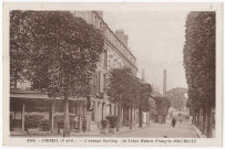 CORBEIL-ESSONNES. - L'avenue Darblay. Le tabac maison François Boucholtz, sépia. 