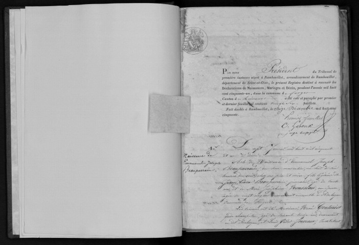 FORGES-LES-BAINS. Naissances, mariages, décès : registre d'état civil (1851-1860). 