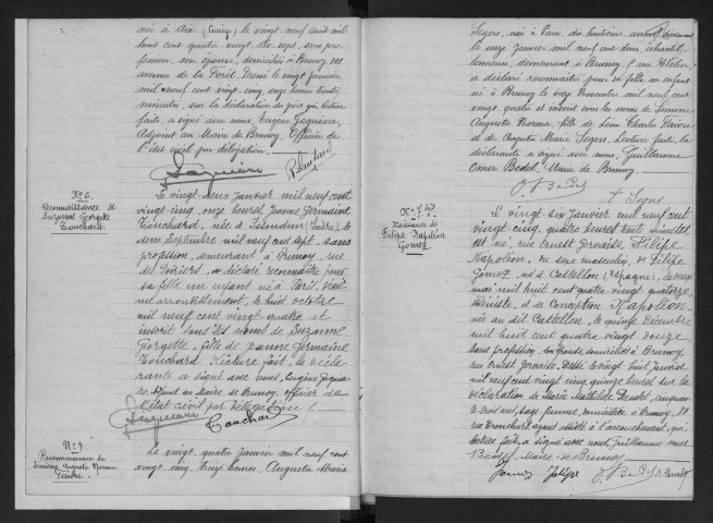 BRUNOY.- Naissances : registre d'état civil (1925-1926). 