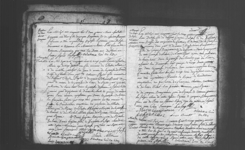 LISSES. Paroisse Saint-Germain : Baptêmes, mariages, sépultures : registre paroissial (1747-1758). [Lacunes : B.M.S. (1756-1757)]. 