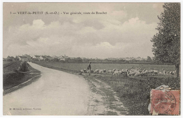 VERT-LE-PETIT. - Vue générale, route du Bouchet [Editeur Mulard, timbre à 10 centimes]. 
