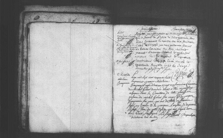 LISSES. Paroisse Saint-Germain : Baptêmes, mariages, sépultures : registre paroissial (1747-1758). [Lacunes : B.M.S. (1756-1757)]. 