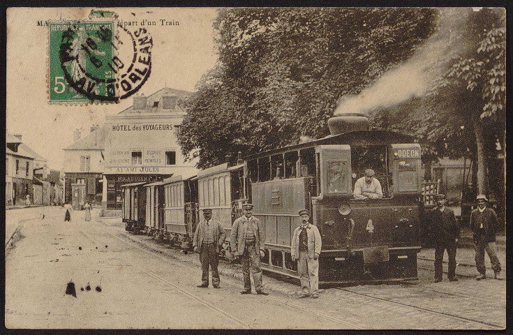 MARCOUSSIS.- Départ d'un train (8 novembre 1910).