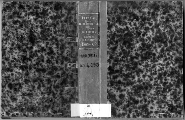 MARCOUSSIS. Naissances, mariages, décès : registre d'état civil (an XIV-1809). 