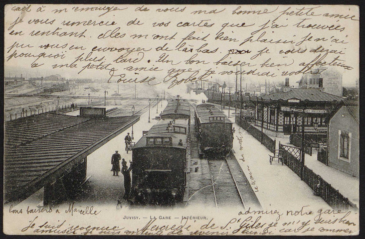JUVISY-SUR-ORGE.- La gare,  intérieur (5 juillet 1902).