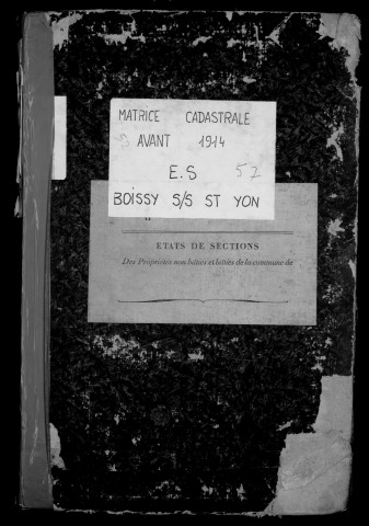 BOISSY-SOUS-SAINT-YON. - Etat de sections [cadastre rénové en 1939]. 