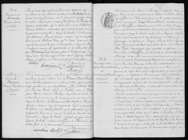 SOUZY-LA-BRICHE. Naissances, mariages, décès : registre d'état civil (1876-1890). 