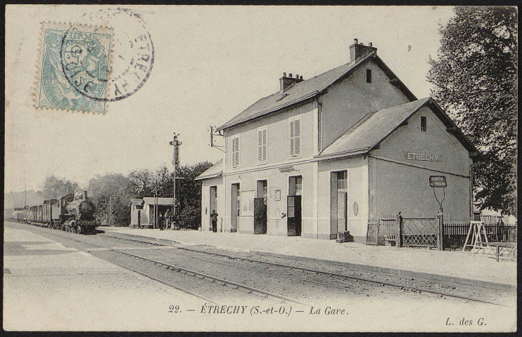 Etrechy.- La gare (11 juin 1905). 