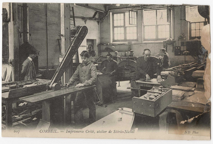 CORBEIL-ESSONNES. - Imprimerie Crété, atelier de stéréo-nickel, ND. 