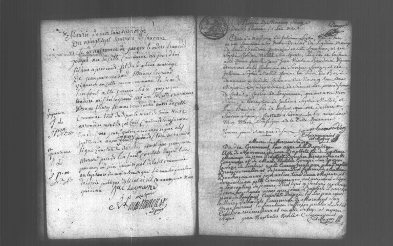 MORSANG-SUR-ORGE. Naissances, mariages, décès : registre d'état civil (an XI-1813). 