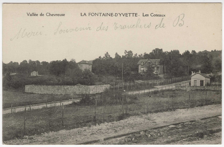 PALAISEAU. - La Fontaine d'Yvette - Les coteaux. Editeur Duprat, 1915. 
