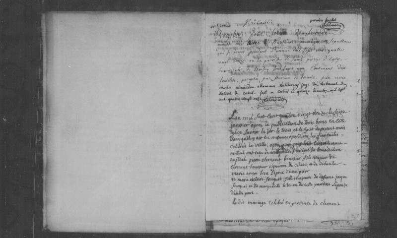 EGLY. Naissances, mariages, décès : registre d'état civil (1792-an IX). [mariages (an VII et les six premiers mois de l'an VIII), voir 4E65-66]. 