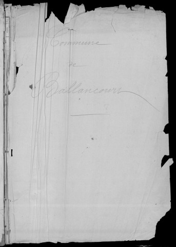 BALLANCOURT-SUR-ESSONNE. - Matrice des propriétés bâties et non bâties : folios 1012 à la fin [cadastre rénové en 1945]. 