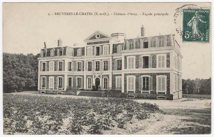 BRUYERES-LE-CHATEL. - Le château d'Arny, Royer, 1908, 2 mots, 5 c, ad. 