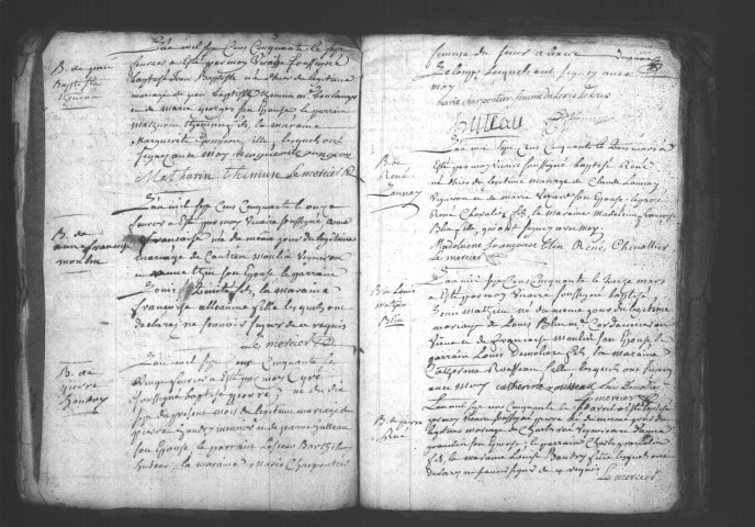 ETAMPES. Paroisse Saint-Pierre : Baptêmes, mariages, sépultures : registre paroissial (1750-1760). 