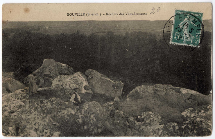 BOUVILLE. - Rochers des Vaux-Luisants, Vve Thomas, 1913, 2 mots, 5 c, ad. 