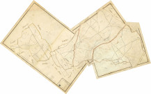 SAINT-GERMAIN-DE-MORIGNY et BONVILLIERS. - Plans d'intendance. Plan dressé par COTHERET, 1/100 perches, noir et blanc, 155 x 105 cm. 